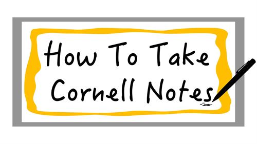 How To Take Cornell Notes with yellow frame and black pen